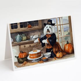 Coton De Tulear Fall Kitchen Pumpkins Greeting Cards Pack of 8 Blank Cards with Envelopes Whimsical A7 Size 5x7 Blank Note Cards
