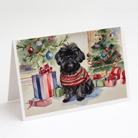 Affenpinscher Christmas Greeting Cards Pack of 8 Blank Cards with Envelopes Whimsical A7 Size 5x7 Blank Note Cards