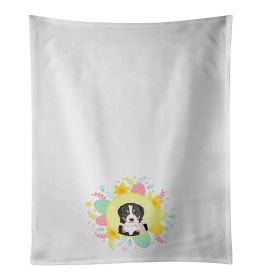NEW Bernese Mountain Dog Puppy #1 Easter Kitchen Towel Set of 2 White Dish Towels Decorative Bathroom Hand towel for Hand, Face, Hair, Yoga, Tea