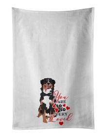 NEW Bernese Mountain Dog #1 so Loved Kitchen Towel Set of 2 White Dish Towels Decorative Bathroom Hand towel for Hand, Face, Hair, Yoga, Tea