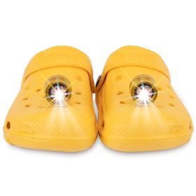 2pcs IPX5 Waterproof Shoe Headlamps; 2 LED Lamps; For Clogs; Walking Dogs; Lasting For 72 Hours; For Adults And Children; Outdoor Camping Accesso (Color: Yellow)