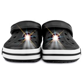 2pcs IPX5 Waterproof Shoe Headlamps; 2 LED Lamps; For Clogs; Walking Dogs; Lasting For 72 Hours; For Adults And Children; Outdoor Camping Accesso (Color: Black)