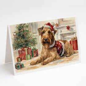 Airedale Terrier Christmas Greeting Cards Pack of 8 Blank Cards with Envelopes Whimsical A7 Size 5x7 Blank Note Cards (Default: Default)