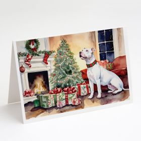 NEW White Pit Bull Terrier Christmas Greeting Cards Pack of 8 Blank Cards with Envelopes Whimsical A7 Size 5x7 Blank Note Cards (Default: Default)