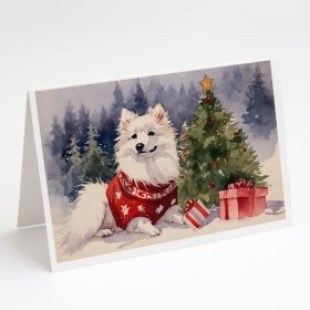 American Eskimo Christmas Greeting Cards Pack of 8 Blank Cards with Envelopes Whimsical A7 Size 5x7 Blank Note Cards (Default: Default)