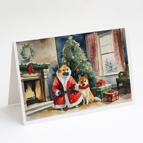 Akita Christmas Greeting Cards Pack of 8 Blank Cards with Envelopes Whimsical A7 Size 5x7 Blank Note Cards (Default: Default)