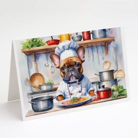 French Bulldog The Chef Greeting Cards Pack of 8 Blank Cards with Envelopes Whimsical A7 Size 5x7 Blank Note Cards (Default: Default)
