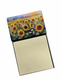 NEW Sunflowers in Watercolor Sticky Note Holder Refillable Dispenser Self-Sticky Note Pads, Memo Pads Blank Desk Accessories (Default: Default)