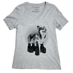 Platform Corgi Womens T-shirt (Color: Heather Grey, size: M)